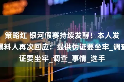 策略红 银河假赛持续发酵！本人发文已报警，爆料人再次回应：提供伪证要坐牢_调查_事情_选手